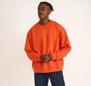 Best Sale Organic Basics Weekend Boxy Fit Crewneck Sweatshirt Tangerine